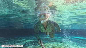 carissadumond.com - Carissa snorkeling and freediving in the crocodile catsuit thumbnail